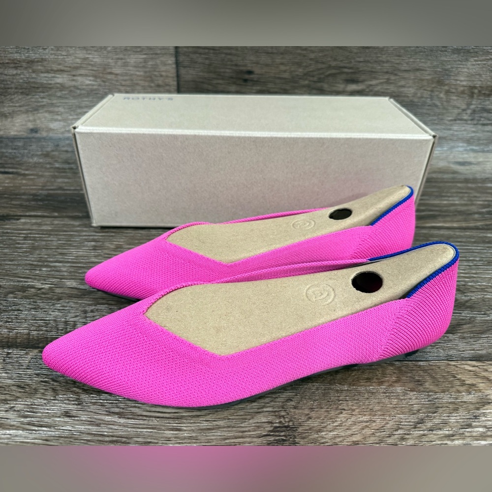 Rothy's Pointy Toe Flat DRAGON FRUIT NEW‎ SZ 8
